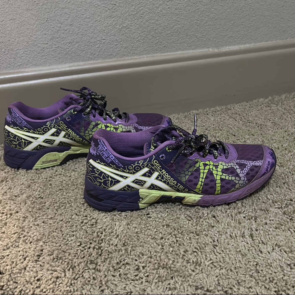 ASICS Gel-Kayano Purple and Lime Shoes